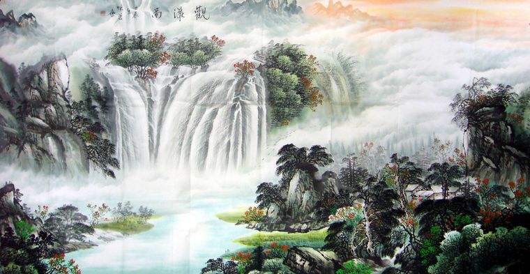 山水立轴水墨纸本by Tang Xiaoze on artnet