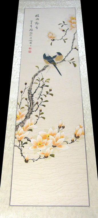 工笔花鸟国画四条屏